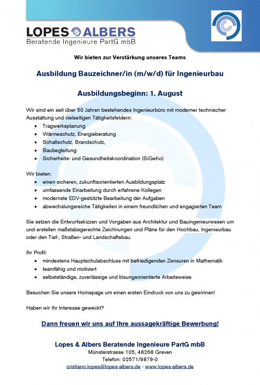 Stellenanzeige Ausbildung 2026